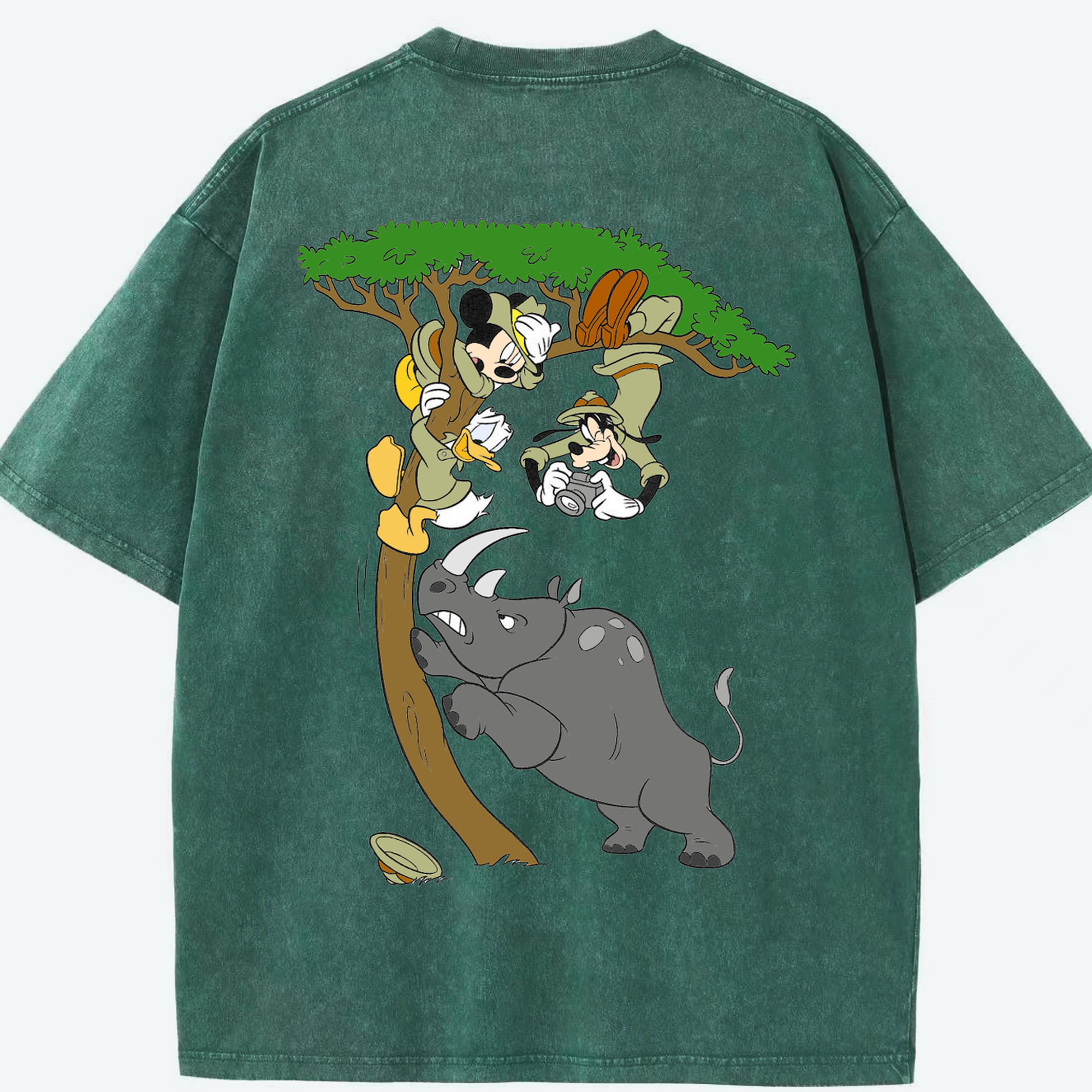 （画像用） ミッキーマウス Mickey Mouse 綿100% ヴィンテージ風 半袖Tシャツ（背面プリント）